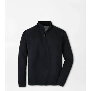 NEW PETER MILLAR men's holmes quarter-zip sweater in iron
